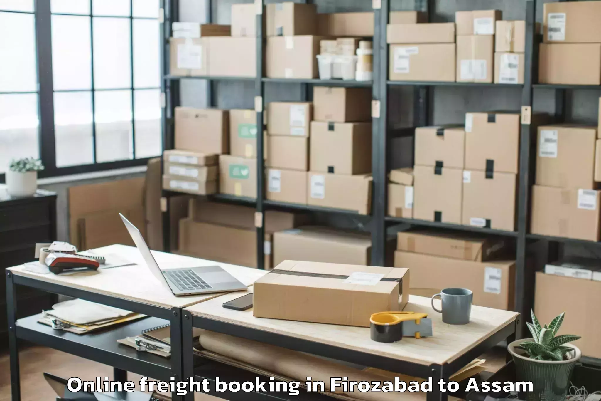 Top Firozabad to Rangia Online Freight Booking Available